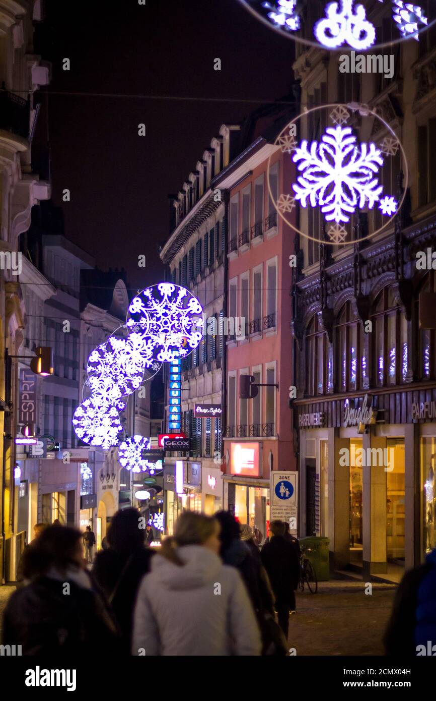 Festival of Lights in Lausanne, Schweiz bei Nacht Stockfoto