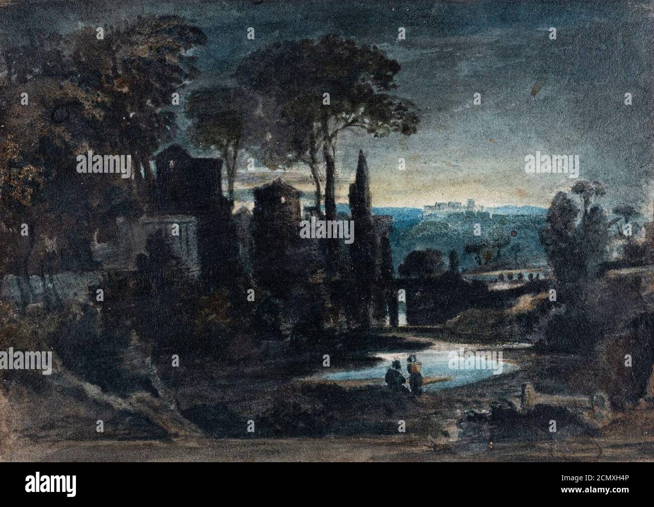 John Varley - Varley-98313 - Moonlit capriccio - um 1815. Stockfoto