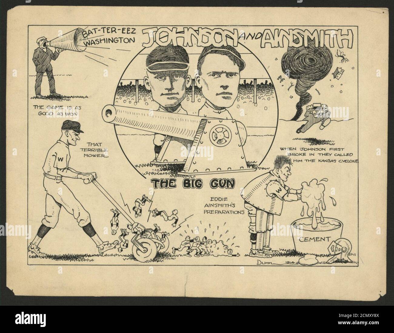 Johnson und Ainsmith, die große Waffe - Dunn, 1914. Stockfoto