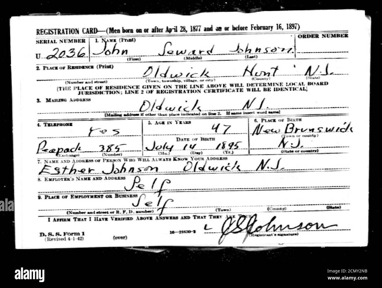 Johnson-Seward 1945. Stockfoto