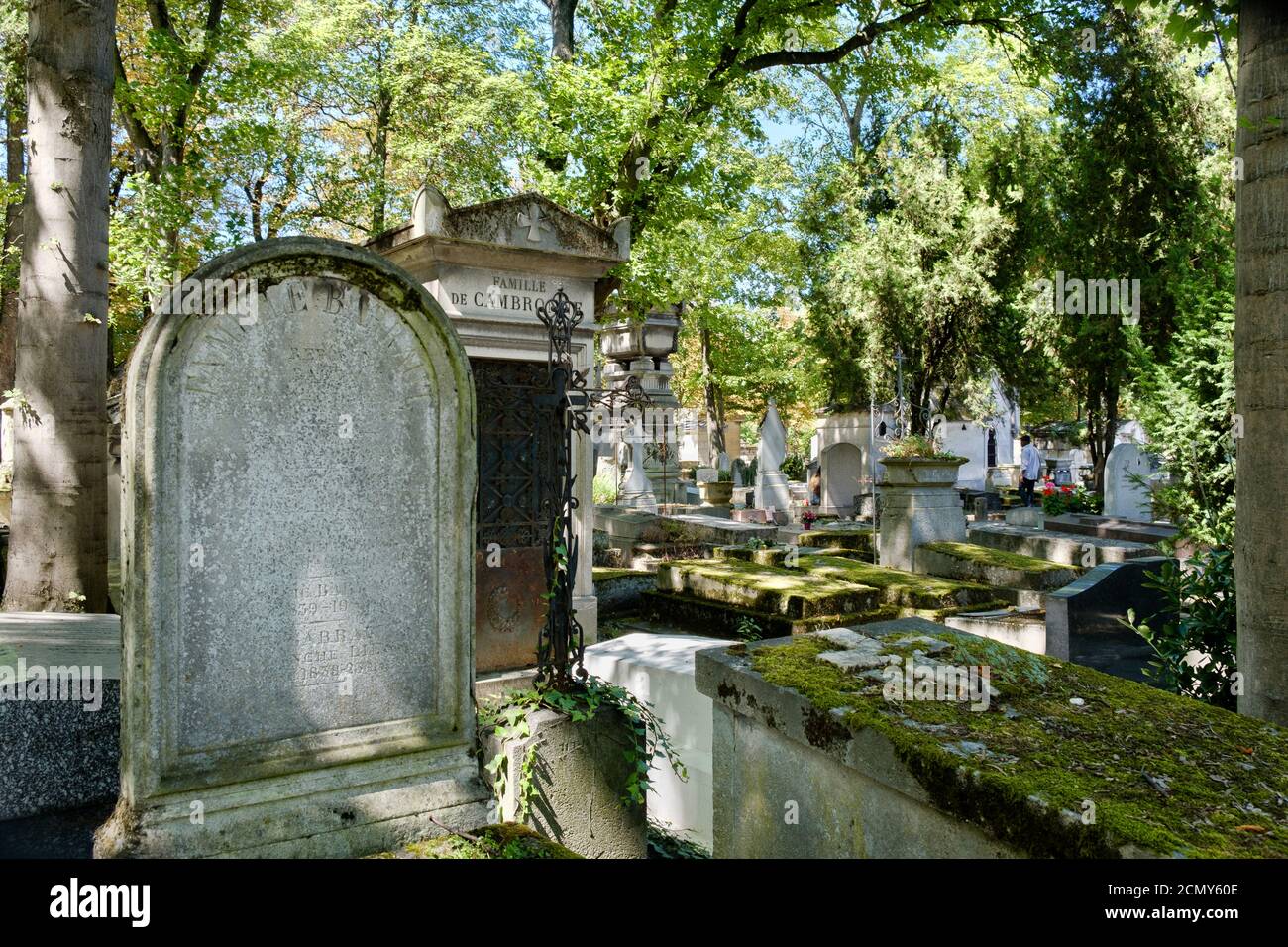 Der berühmte Friedhof Pere Lachaise in Paris Stockfoto
