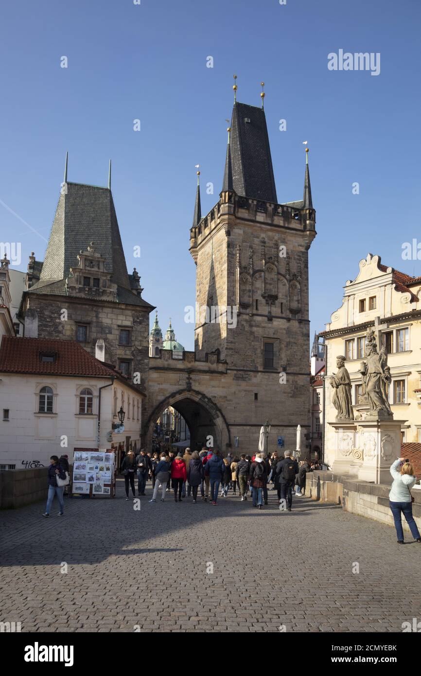 Brückenturm, Prag, Böhmen, Tschechien, Europa Stockfoto
