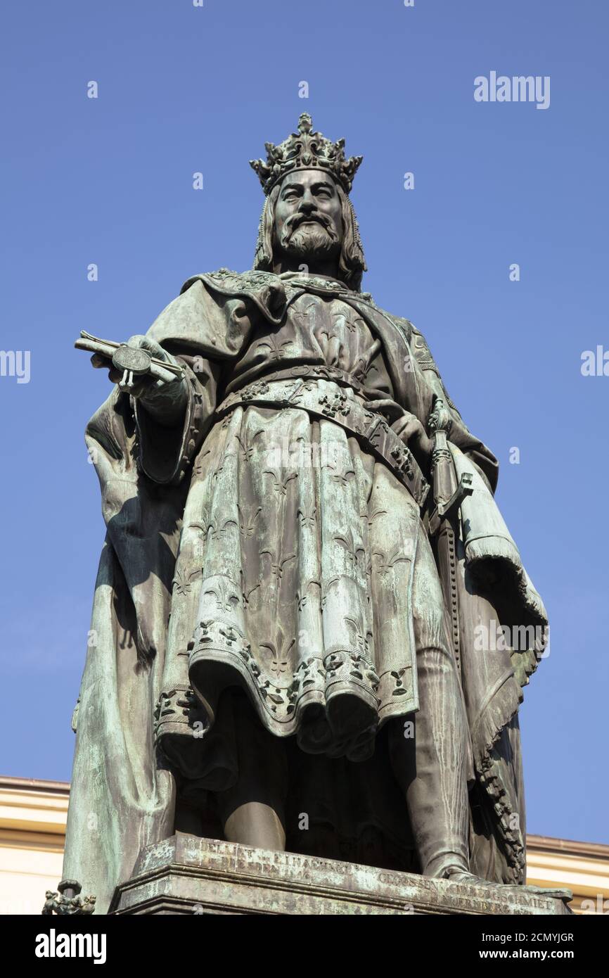 Denkmal von Kaiser Karl IV., Prag Stockfoto