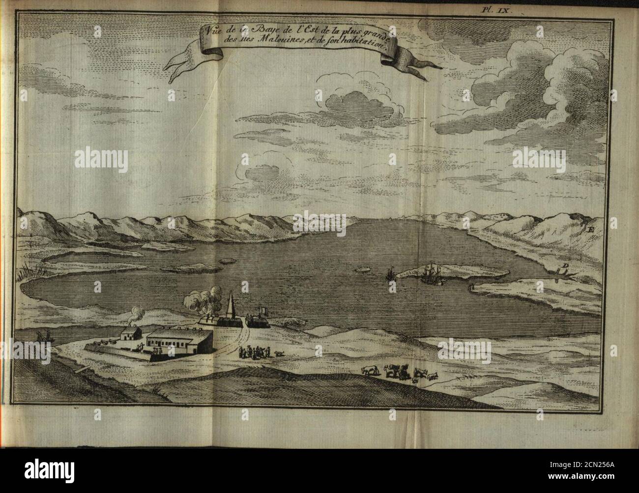 Journal historique d'un voyage fait aux Îles Malouines en 1763 and 1764, pour les reconnoître, and y former un établissement; et de deux voyages au Détroit de Magellan, avec une rélation sur les (Pl. IX) (8444817050). Stockfoto