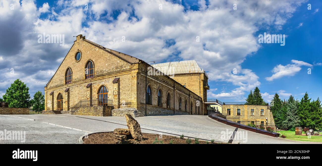 Vesele, Ukraine 07.24.2020. Prinz Trubetskoy Weingut Schloss in Cherson Region, Ukraine, an einem sonnigen Sommertag Stockfoto