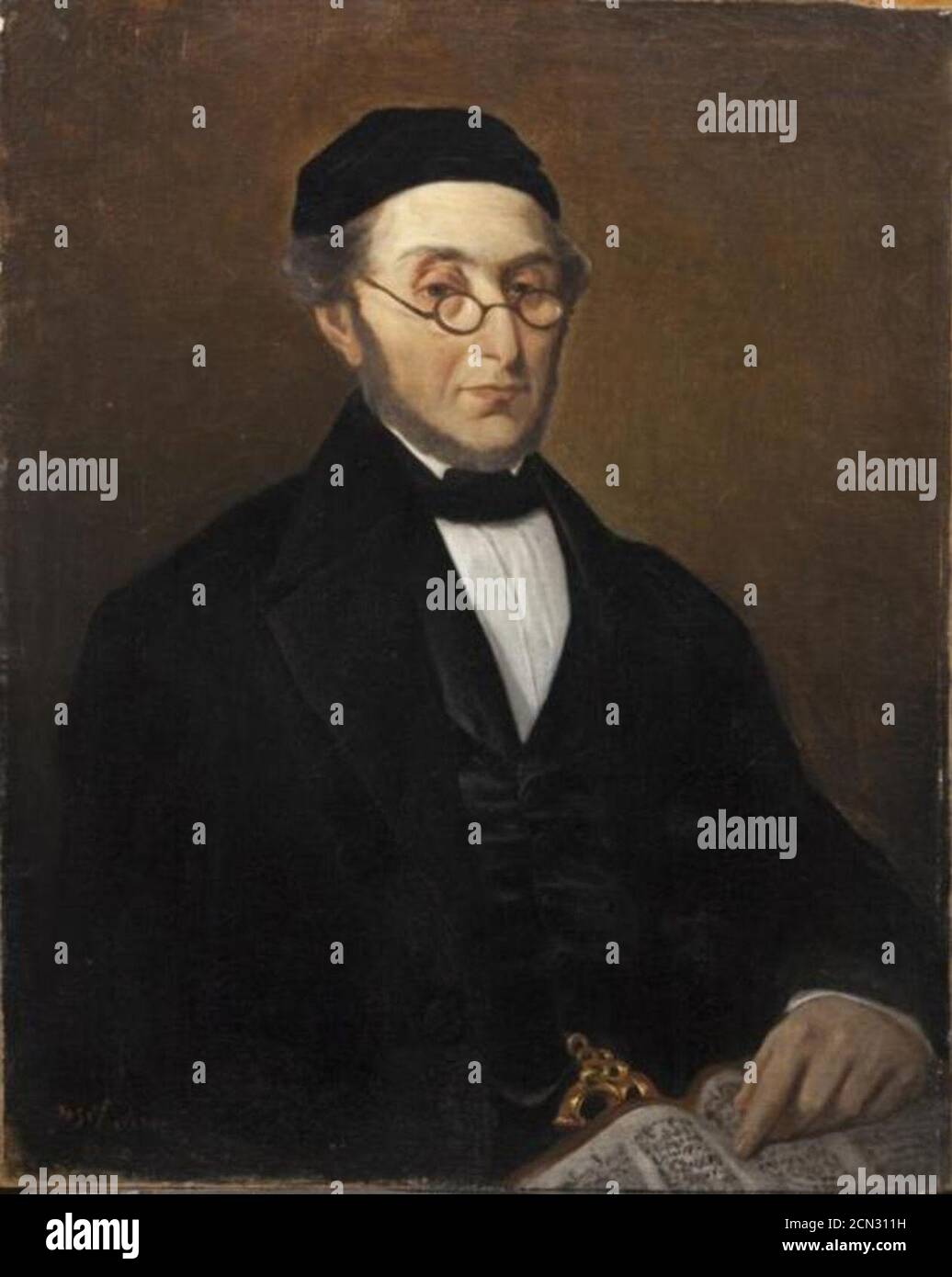 Jozef Israëls - Portret van Samuel Juda Oppenheim (1785-1873) Stockfoto