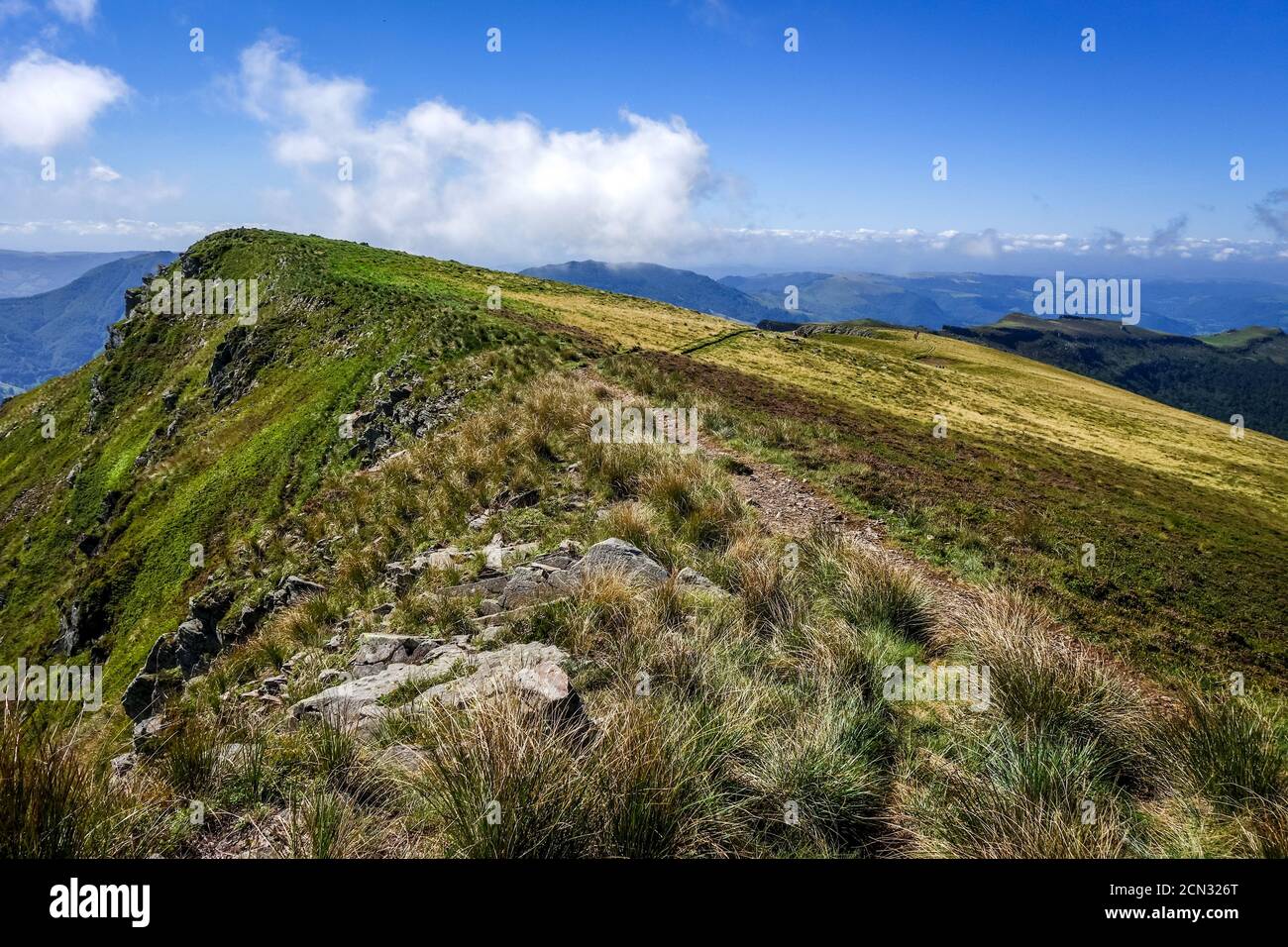 Puy Mary und Kette von Vulkanen der Auvergne, Cantal, Frankreich Stockfoto