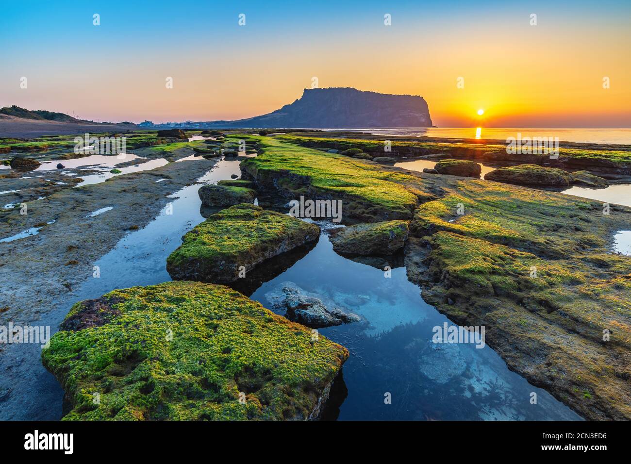 Jeju-Insel Südkorea, Naturlandschaft Sunrise bei Jeju Do Seongsan Ilchulbong Stockfoto