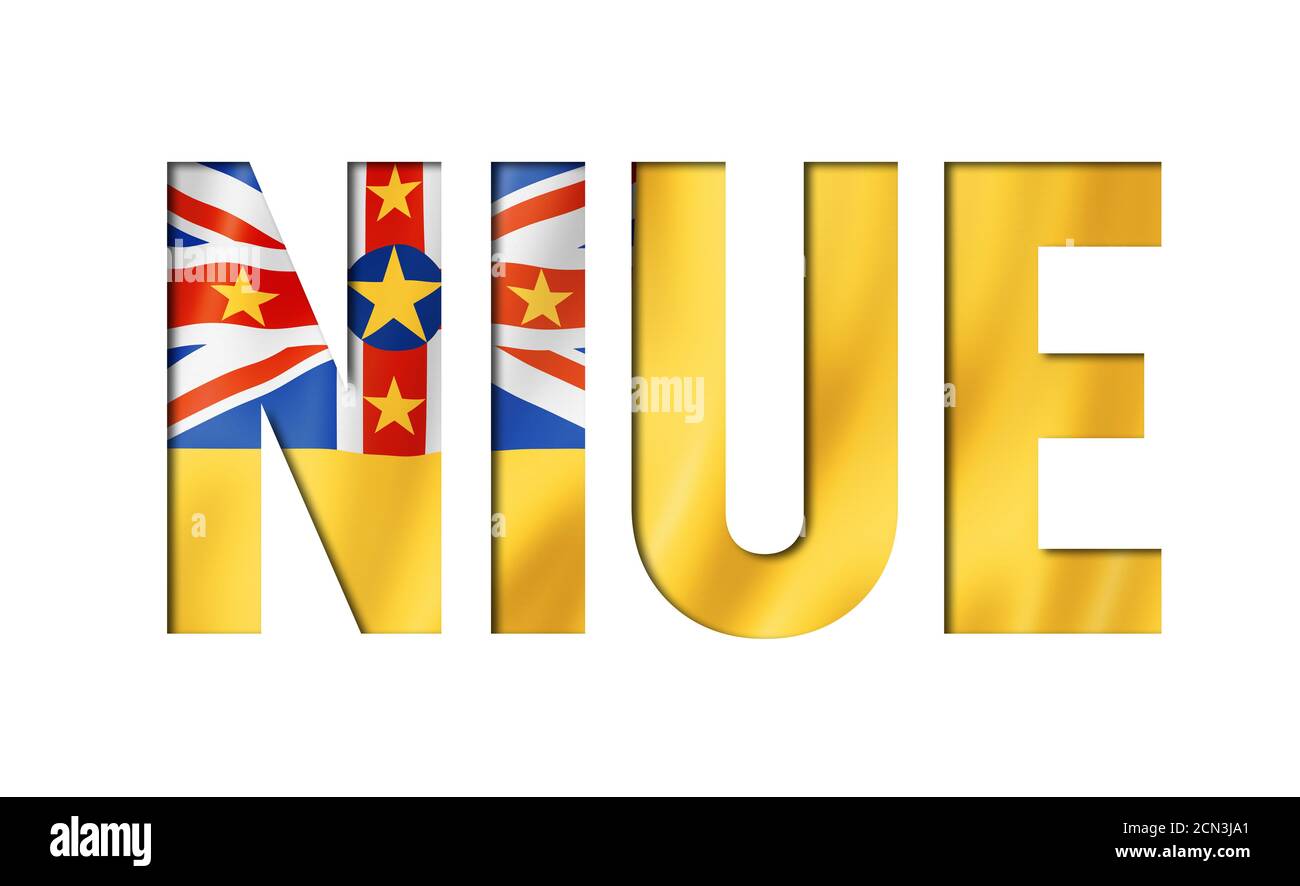 Schriftart für Niue-Flag-Text Stockfoto