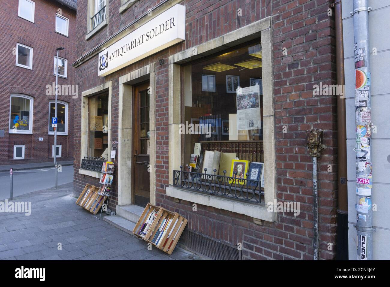 ANTIQUARIAN Buchhandlung in Münster Stockfoto