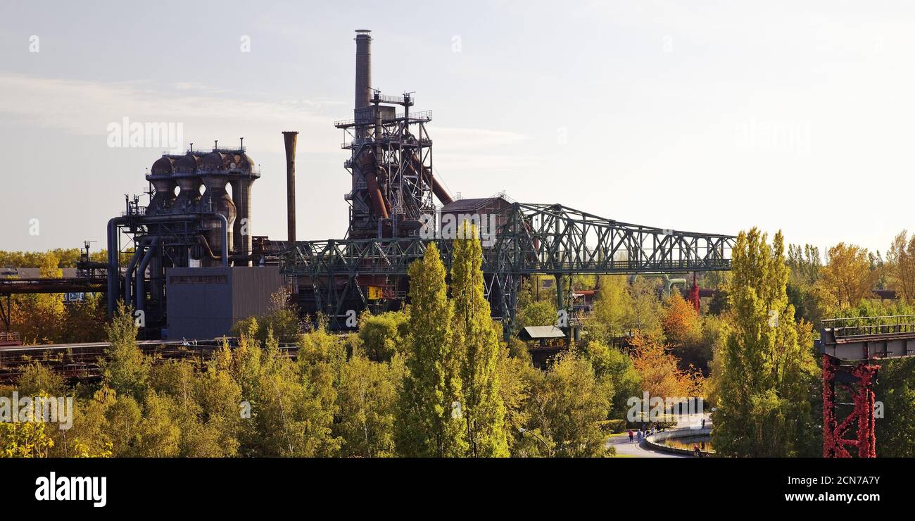 Landschaftspark Duisburg-Nord im Herbst, Duisburg, Ruhrgebiet, Nordrhein-Westfalen, Deutschland, Europa Stockfoto