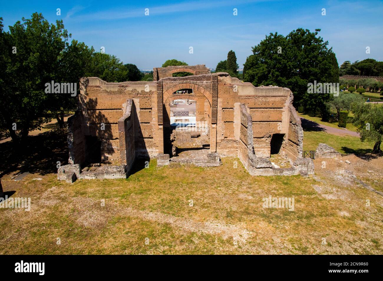 Alte Ruinen in Hadrians Villa in Italien Stockfoto