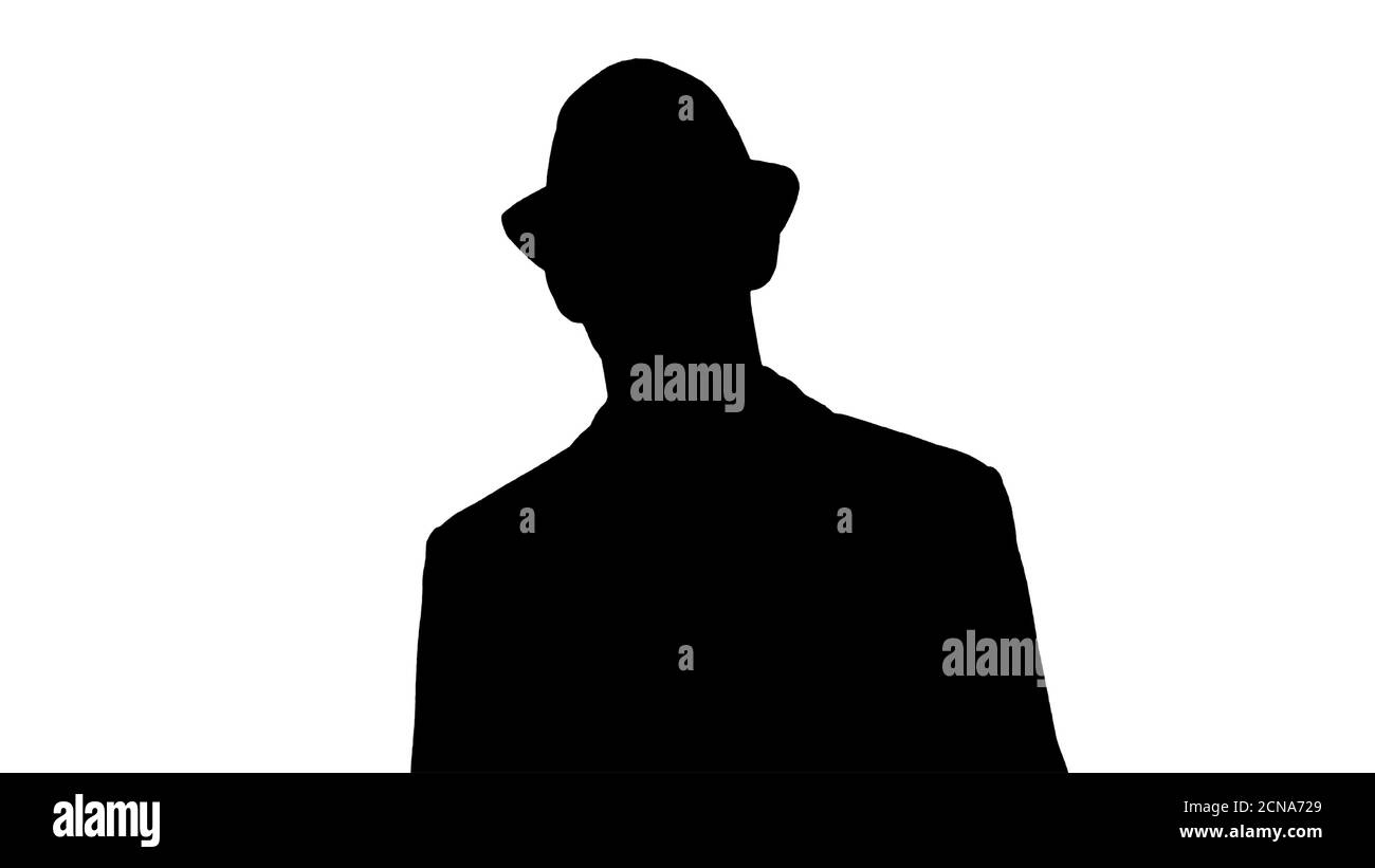 Silhouette Arab Presenter in Casual Walking mit Tablet und Blättern Seiten darauf. Stockfoto