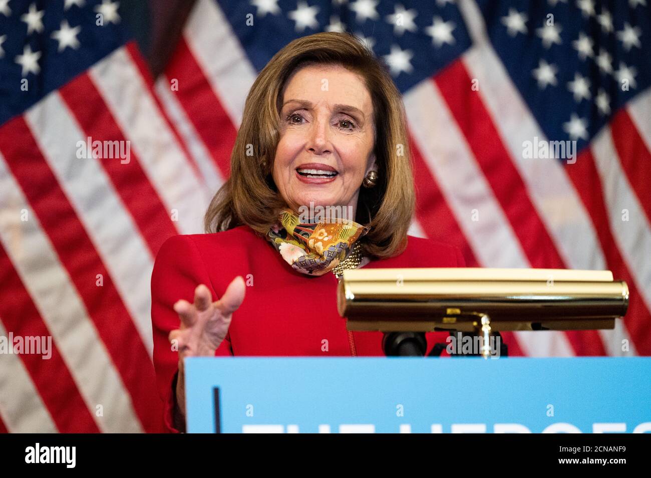 Washington, Usa. September 2020. House Speakerin Nancy Pelosi (D-CA) spricht auf ihrer Pressekonferenz im Rayburn Room im US Capitol. Kredit: SOPA Images Limited/Alamy Live Nachrichten Stockfoto