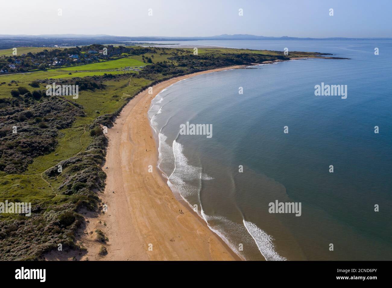 Luftaufnahme der Gullane Bay, East Lothian, Schottland. Stockfoto