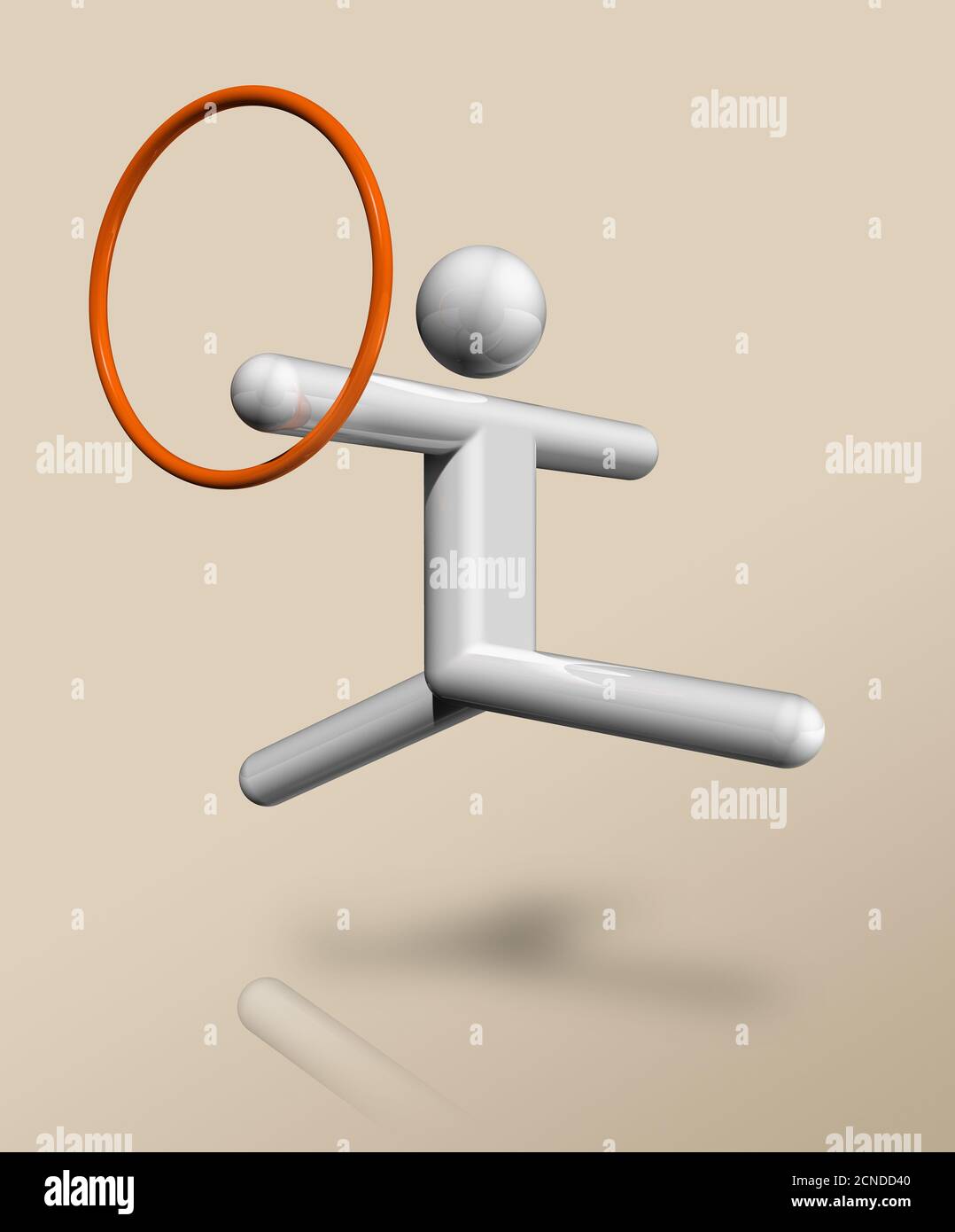 Dreidimensionale Gymnastik rhythmisches Symbol, olympische Sportarten. Abbildung Stockfoto