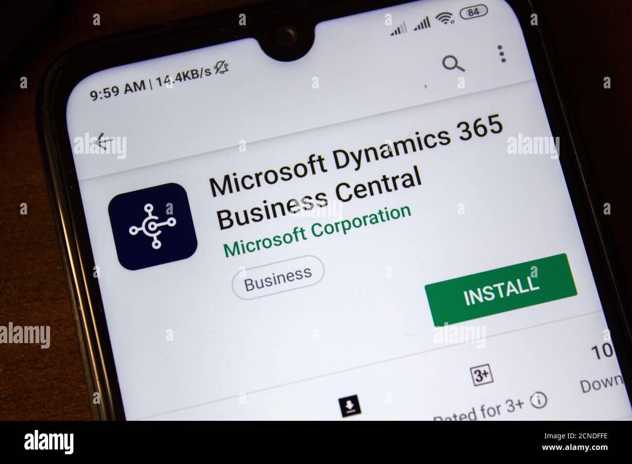 Ivanovsk, Russland - 07. Juli 2019: Microsoft Dynamics 365 Business Central App auf dem Display des Smartphones oder Tablets Stockfoto