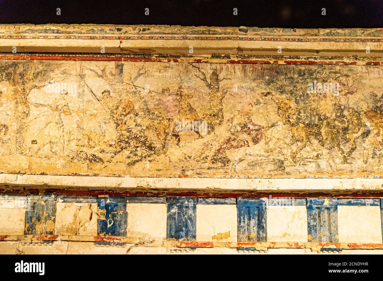 Eintritt zum Grab von Philippe II, Aigai, Vergina, UNESCO-Weltkulturerbe, Griechenland, Europa Stockfoto