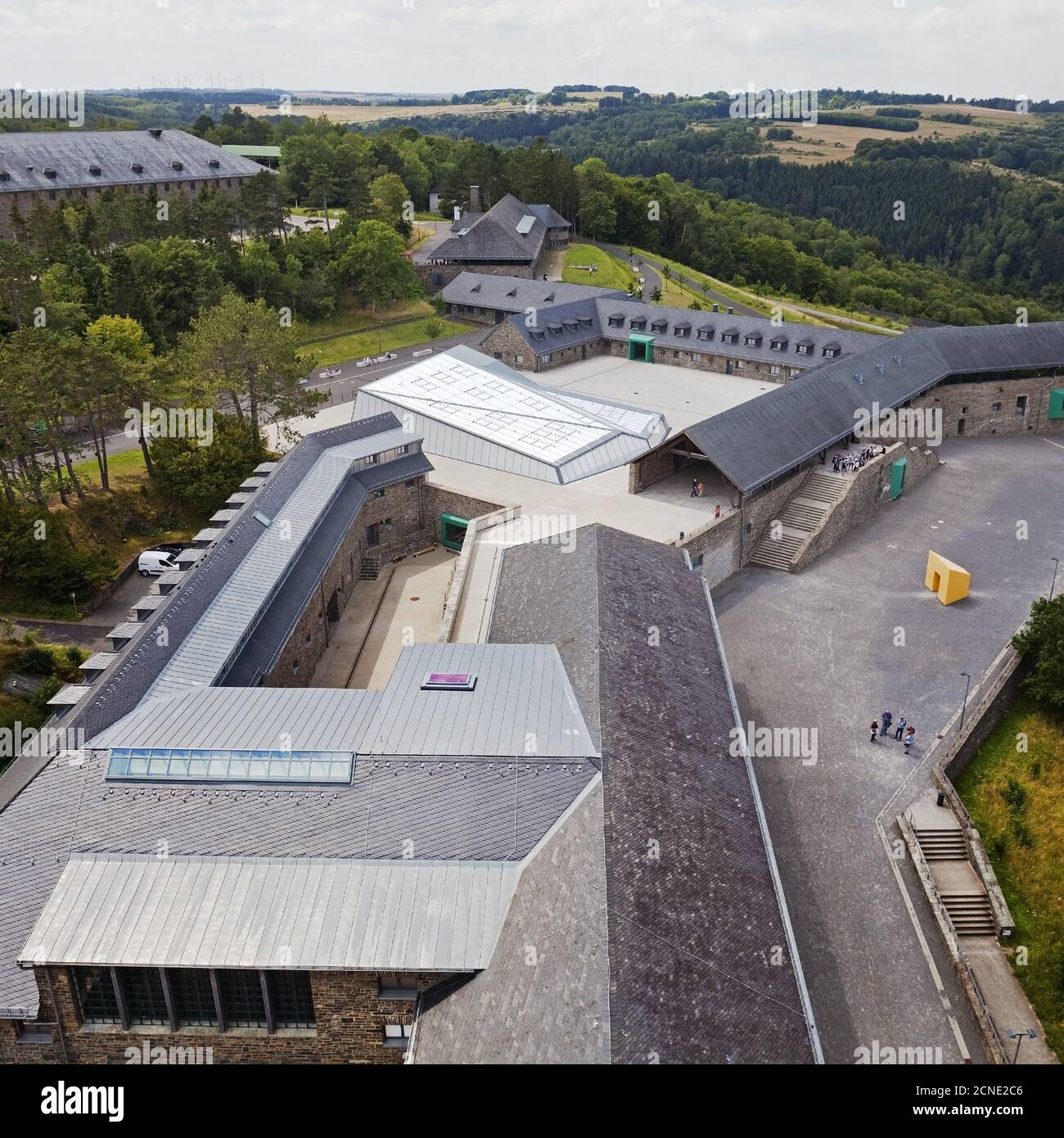 Luftaufnahme der ehemaligen NS-Ordensburg Vogelsang, heute Vogelsang ip, Schleiden, Deutschland, Europa Stockfoto