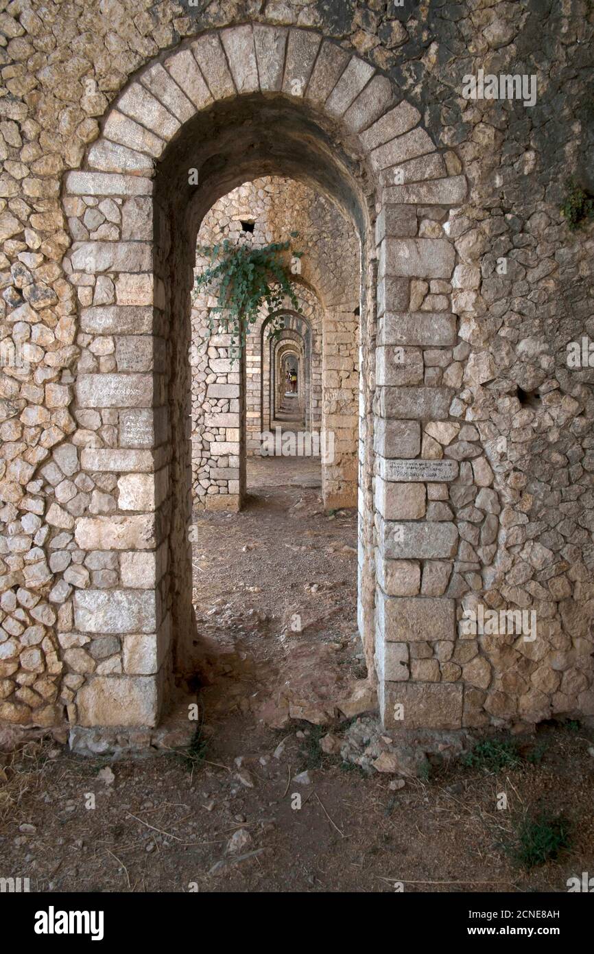 Keller Arkaden des Tempels von Anxur gewidmet dem gott Jupiter, 1. Jahrhundert n. Chr., Terracina, Latium, Italien, Europa Stockfoto