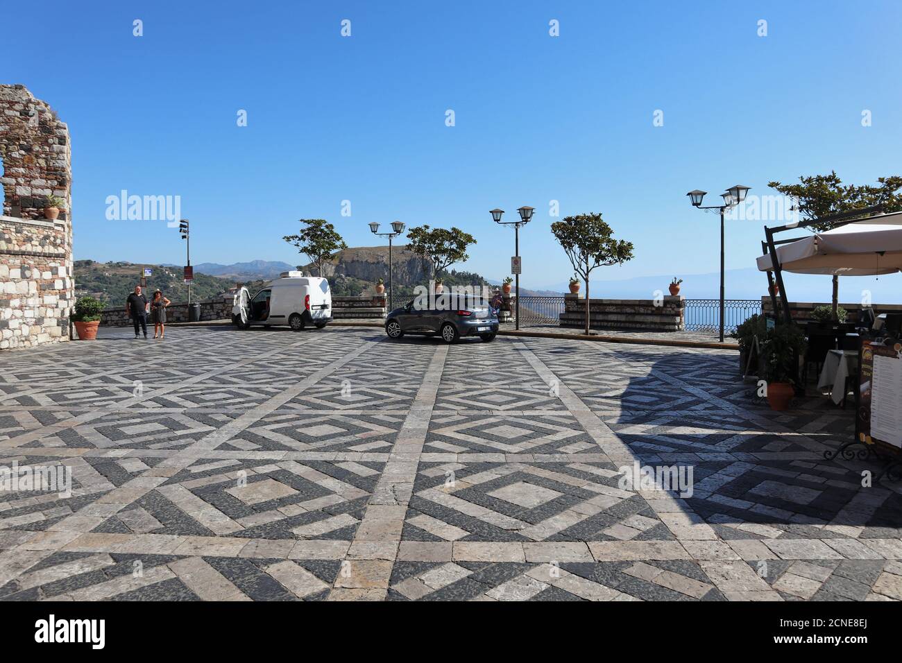 Castelmola - Belvedere di Piazza Sant'Antonio Stockfoto