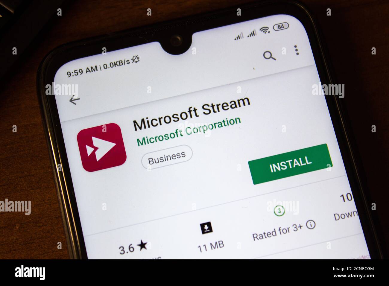 Ivanovsk, Russland - 07. Juli 2019: Microsoft Stream App auf dem Display des Smartphones oder Tablet Stockfoto