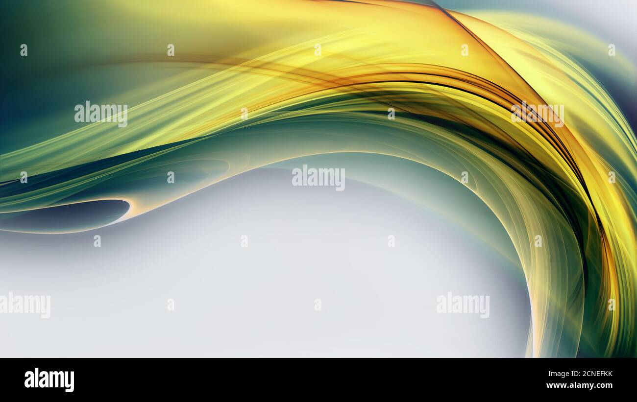 Grüne und gelbe glatte Linien Stockfoto