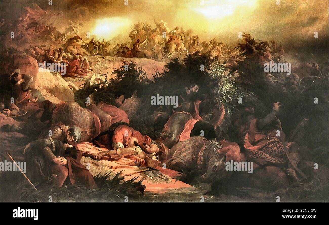 Székely Bertalan - die Schlacht bei Mohács - Ungarische Schule - 19. Jahrhundert Stockfoto