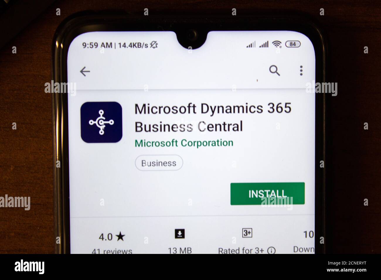 Ivanovsk, Russland - 07. Juli 2019: Microsoft Dynamics 365 Business Central App auf dem Display des Smartphones oder Tablets Stockfoto