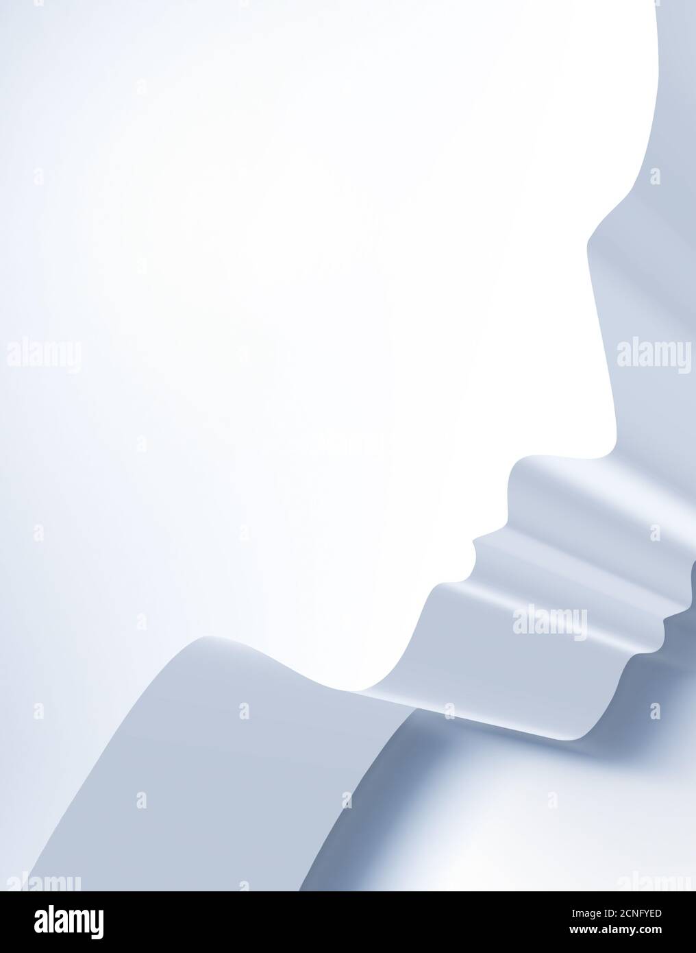 Silhouette des menschlichen Gesichts Stockfoto