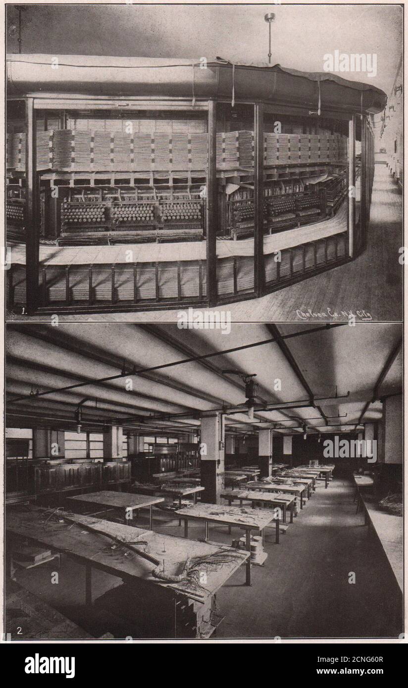 Telefon Schalttafel, Western Electric Co. Factory 1903 alte antike Druck Stockfoto