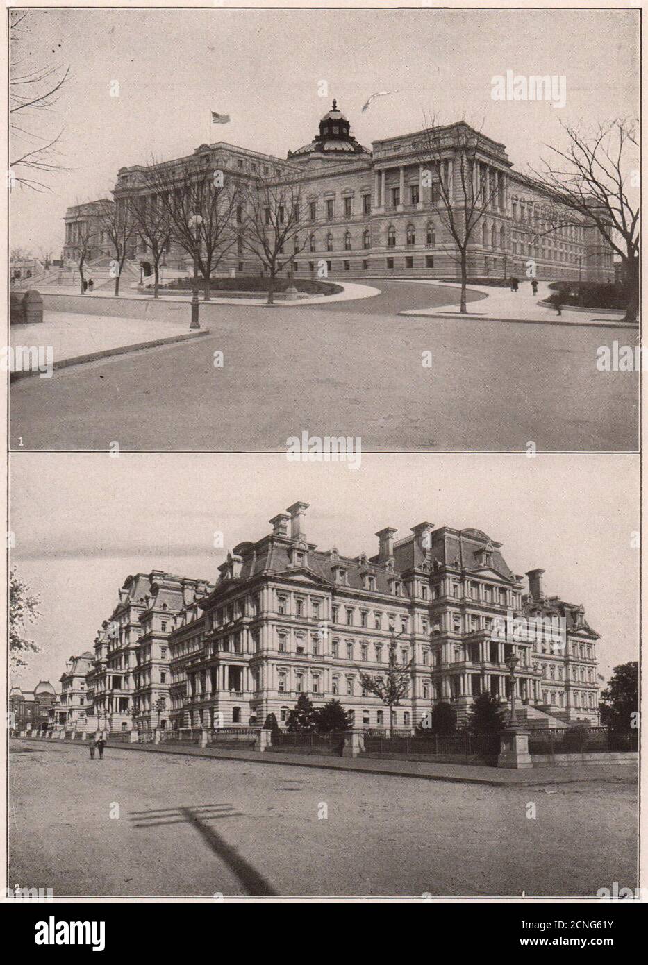 Washington DC: Kongressbibliothek. State, war & Navy Building 1903 Druck Stockfoto