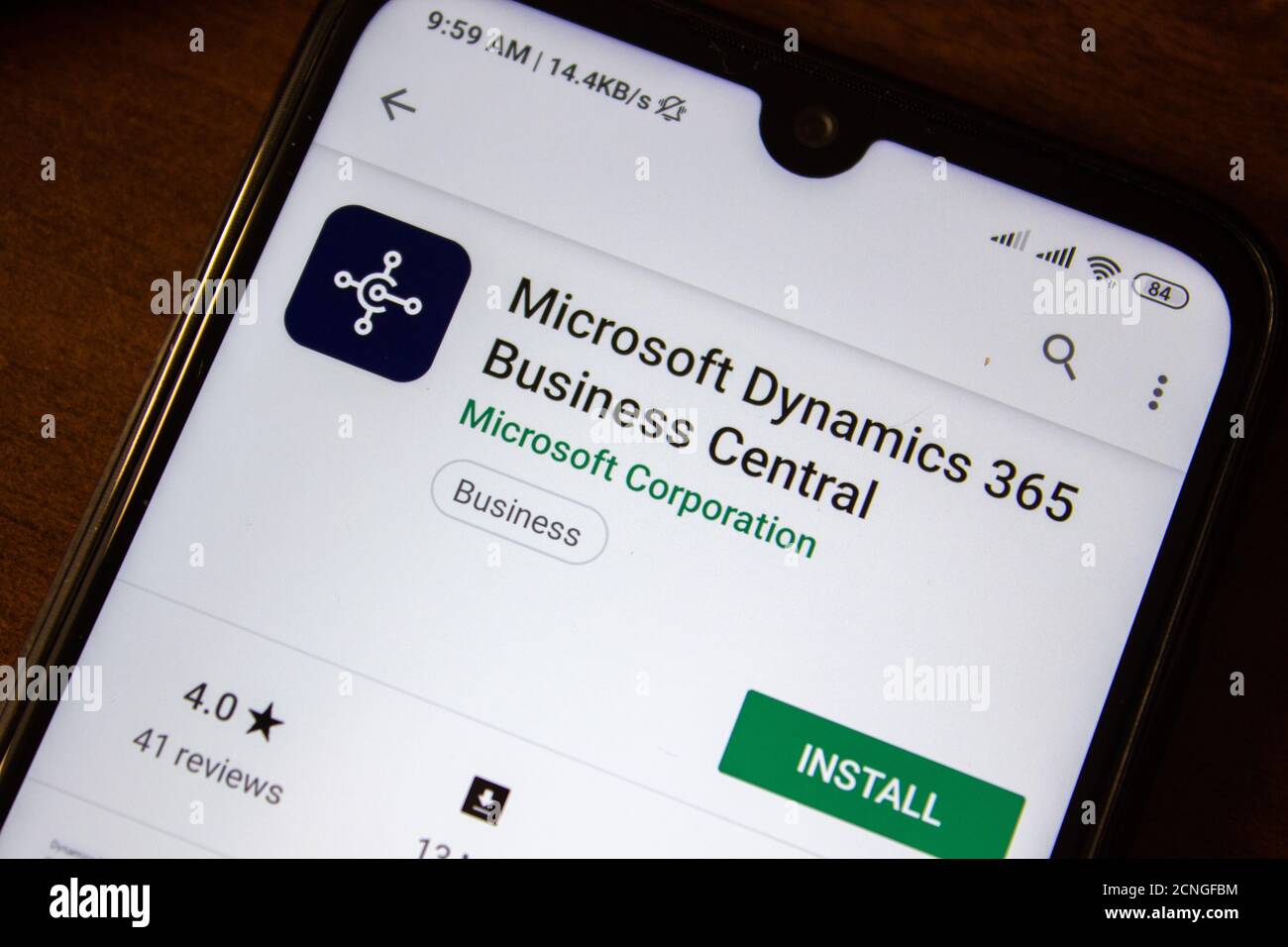Ivanovsk, Russland - 07. Juli 2019: Microsoft Dynamics 365 Business Central App auf dem Display des Smartphones oder Tablets Stockfoto