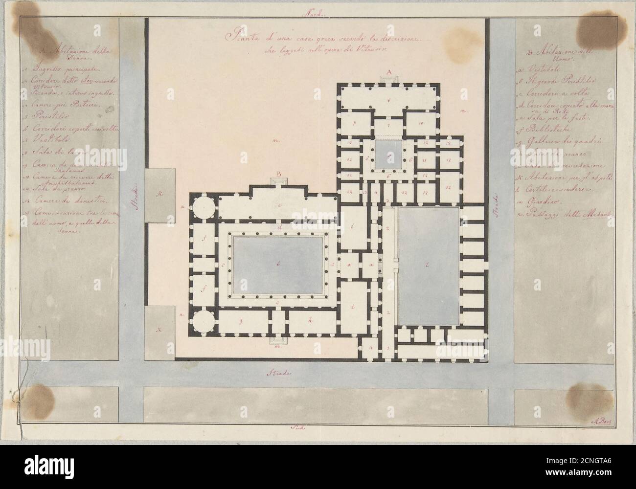 Plan eines griechischen Hauses, 1800-1900. Stockfoto