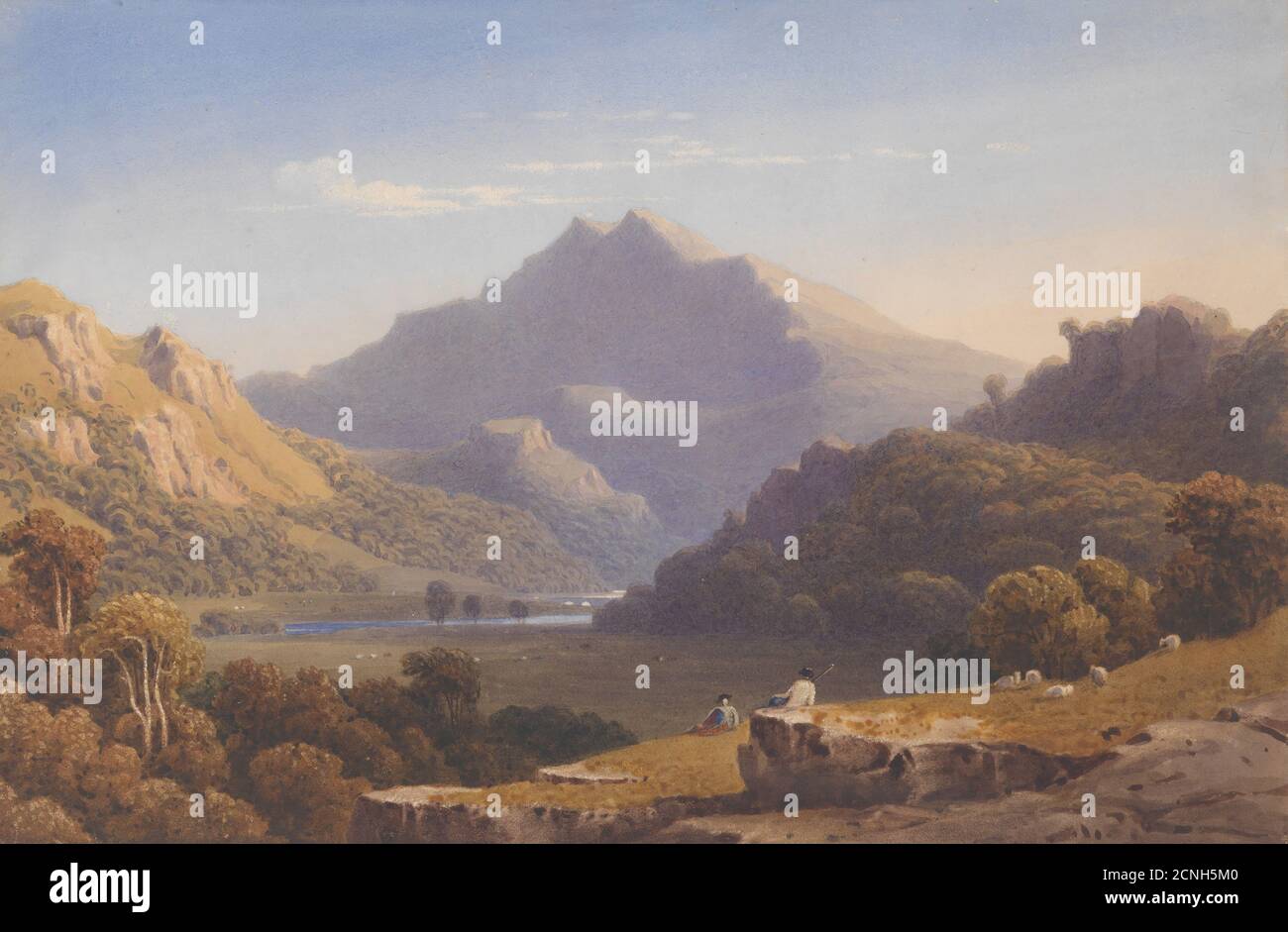 Snowdon aus Llyn Nantlle, Nordwales, 1832. Stockfoto