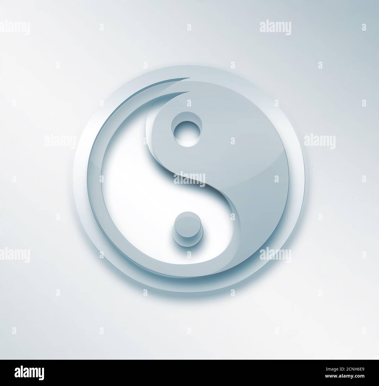 yin Yang heller Hintergrund Stockfoto