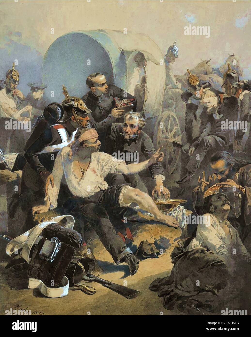 Zichy Mihaly von - Szene aus dem Krimkrieg - Ungarische Schule - 19. Jahrhundert Stockfoto