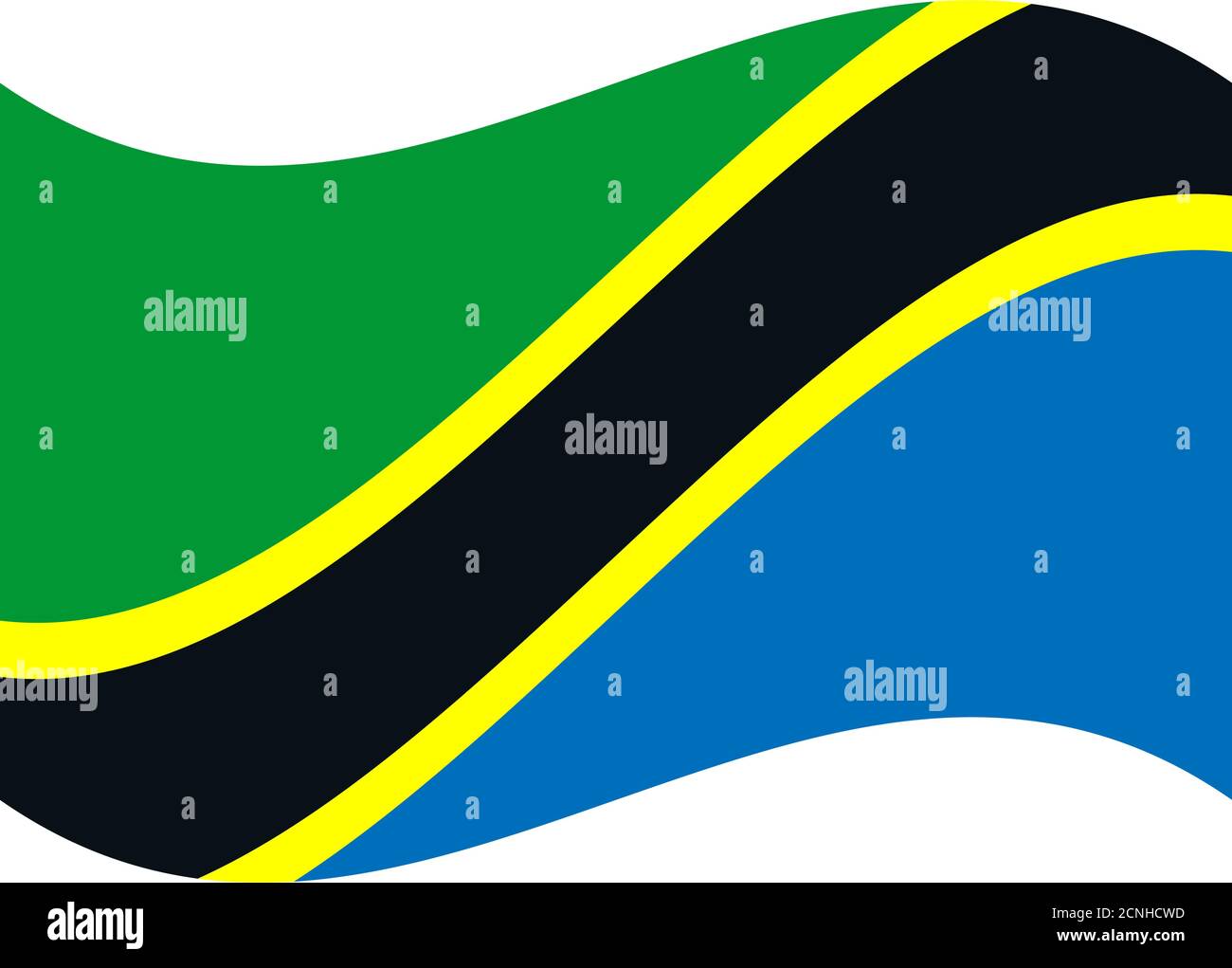 Flagge der Vereinigten Republik Tansania in den offiziellen Farben und Proportionen Stock Vektor