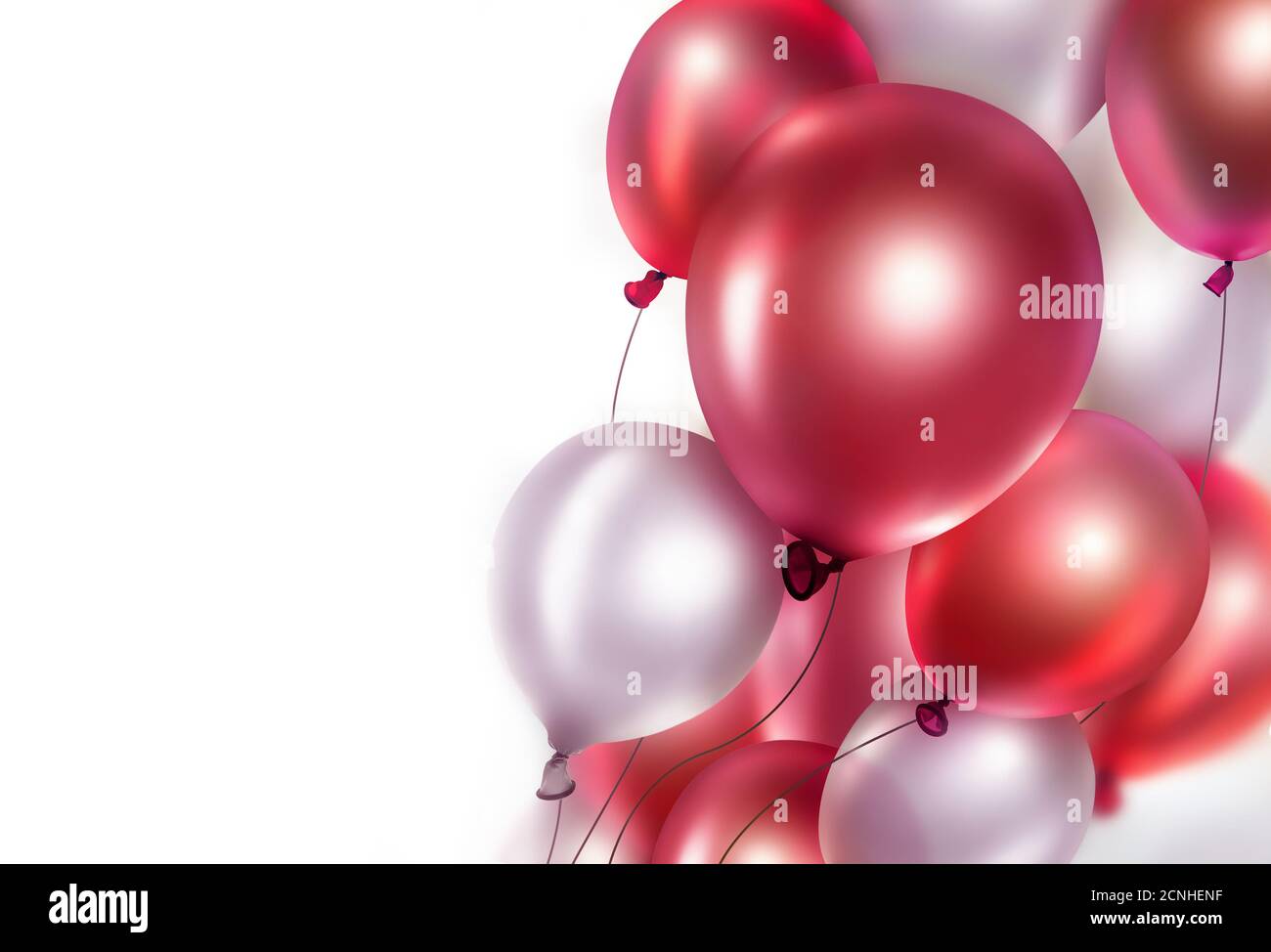 Leuchtend rote und weiße Ballons Stockfoto