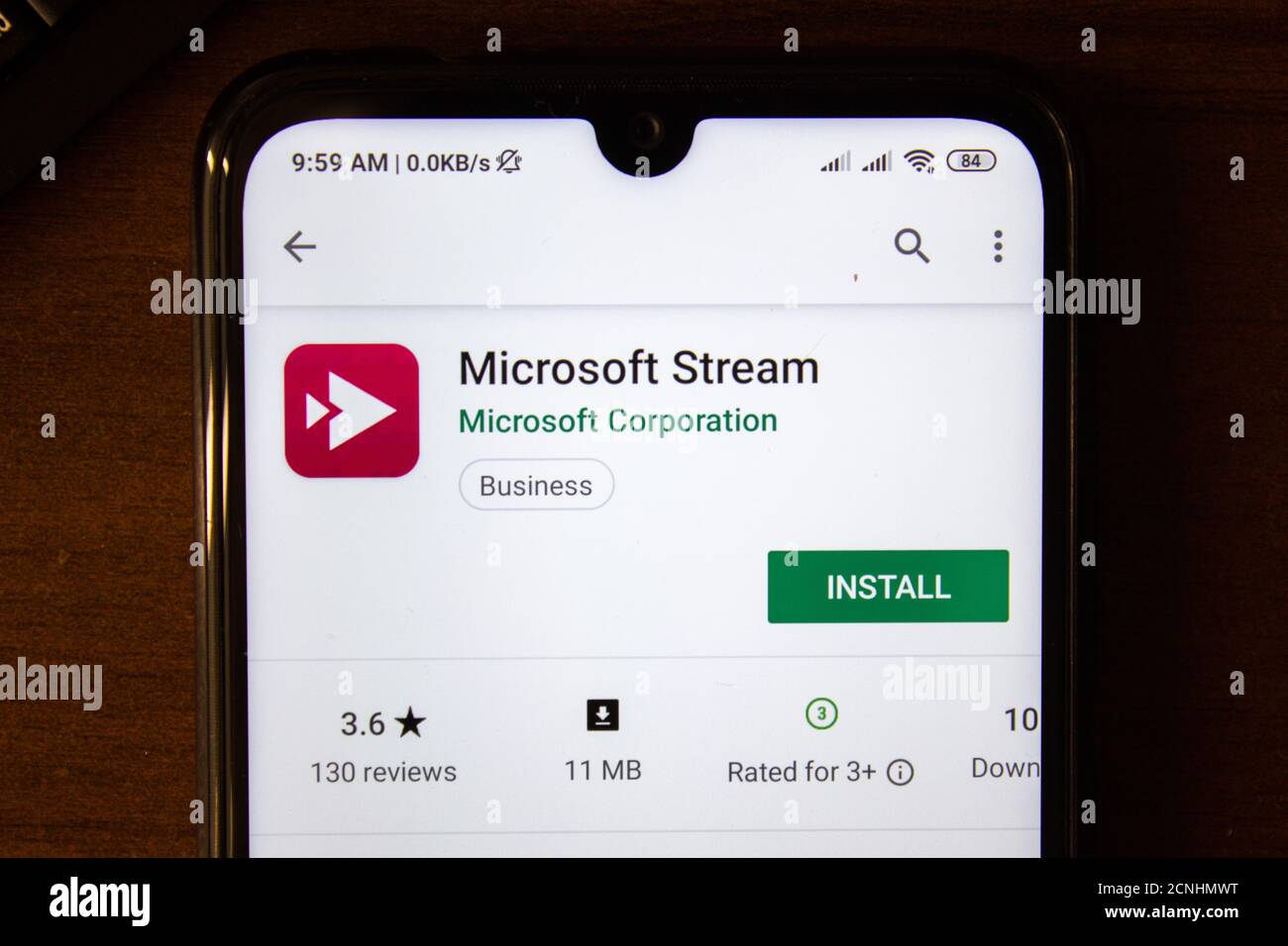Ivanovsk, Russland - 07. Juli 2019: Microsoft Stream App auf dem Display des Smartphones oder Tablet Stockfoto