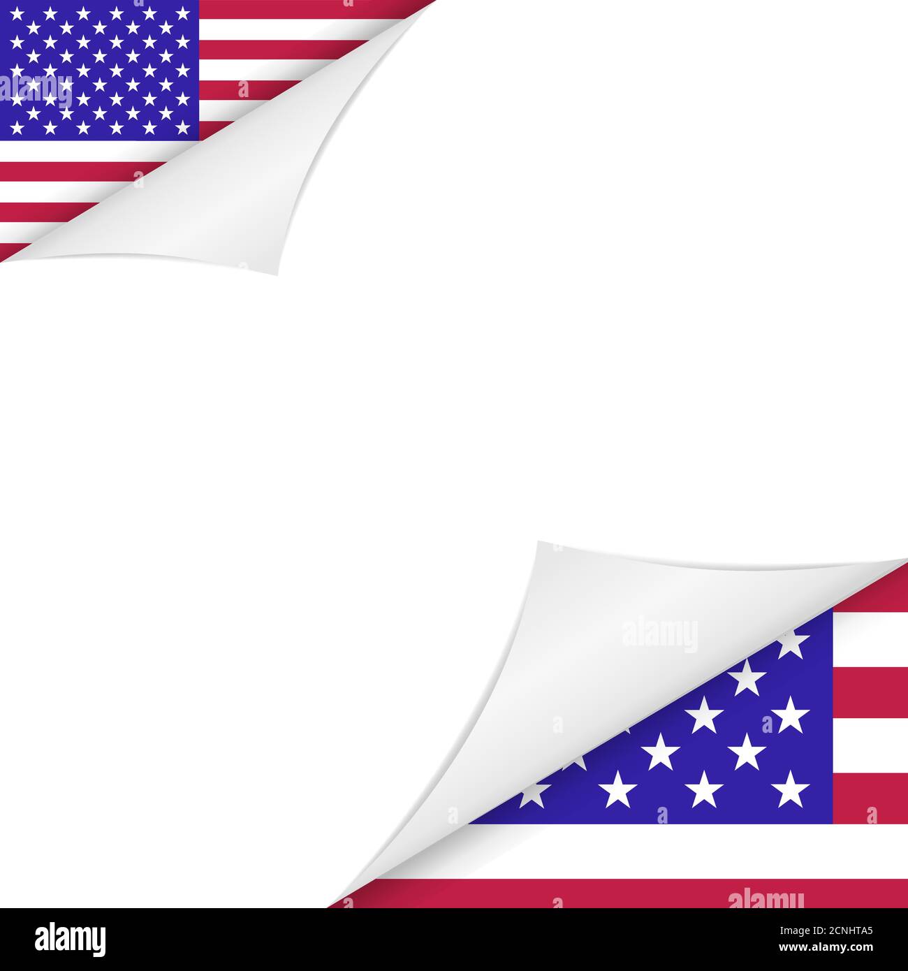 Vektorsymbol für USA-Flag-Umblättern Stock Vektor