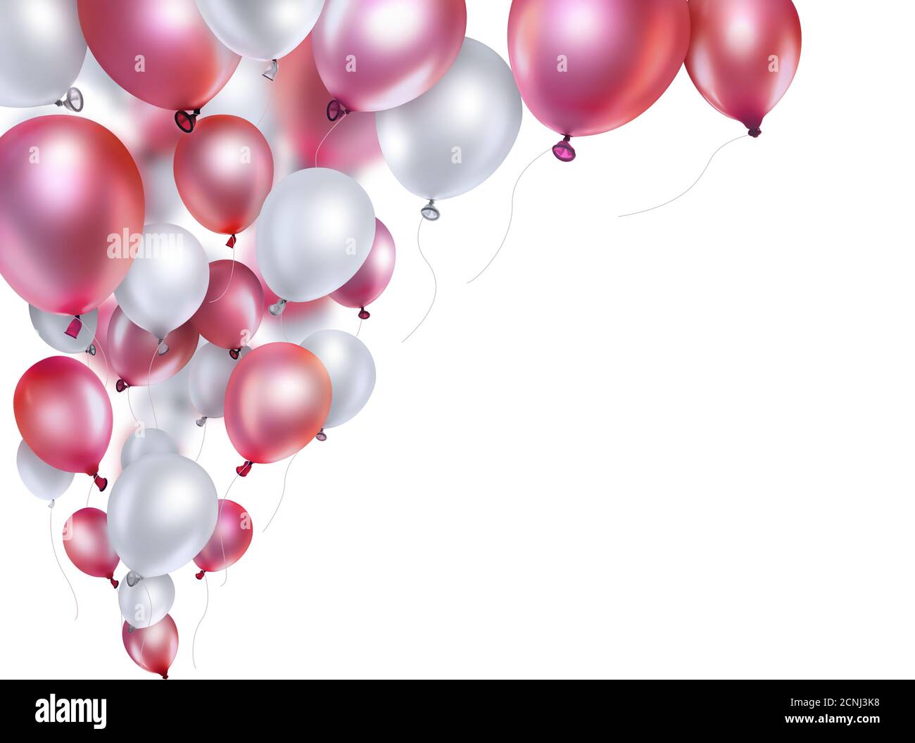 Rote und weiße Luftballons Stockfoto