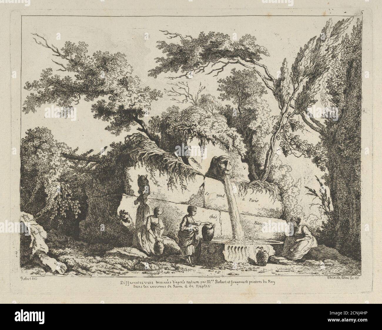 Titelblatt von Differentes vues dessin&#xe9; d'apr&#xe8;s Natur... dans les environs de Rome et de Naples, 18. Jahrhundert. Stockfoto
