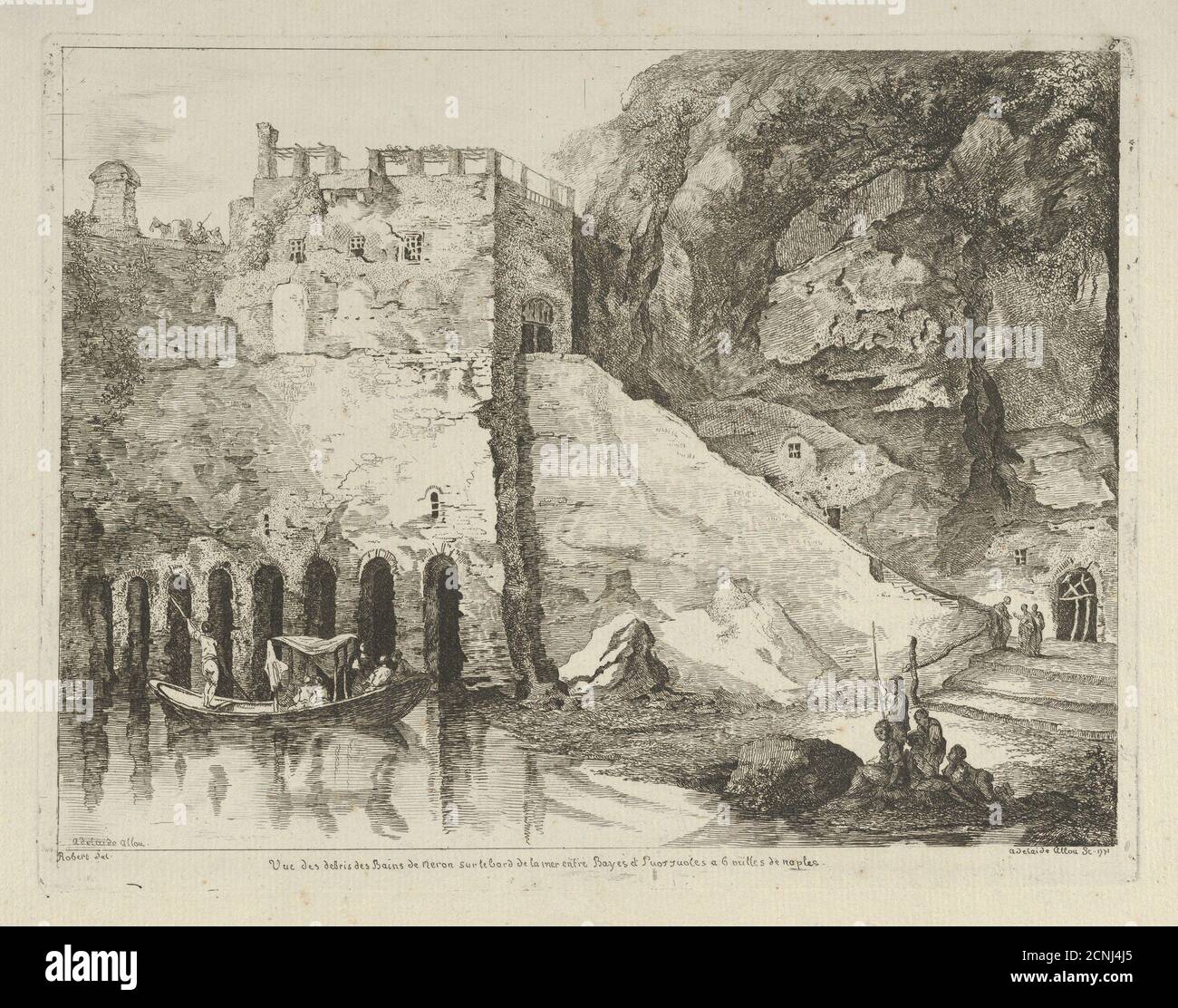 Vue des Debris des bains de Neron aus Differentes vues dessin&#xe9; d'apr&#xe8;s Natur... dans les environs de Rome et de Naples, 18. Jahrhundert. Stockfoto