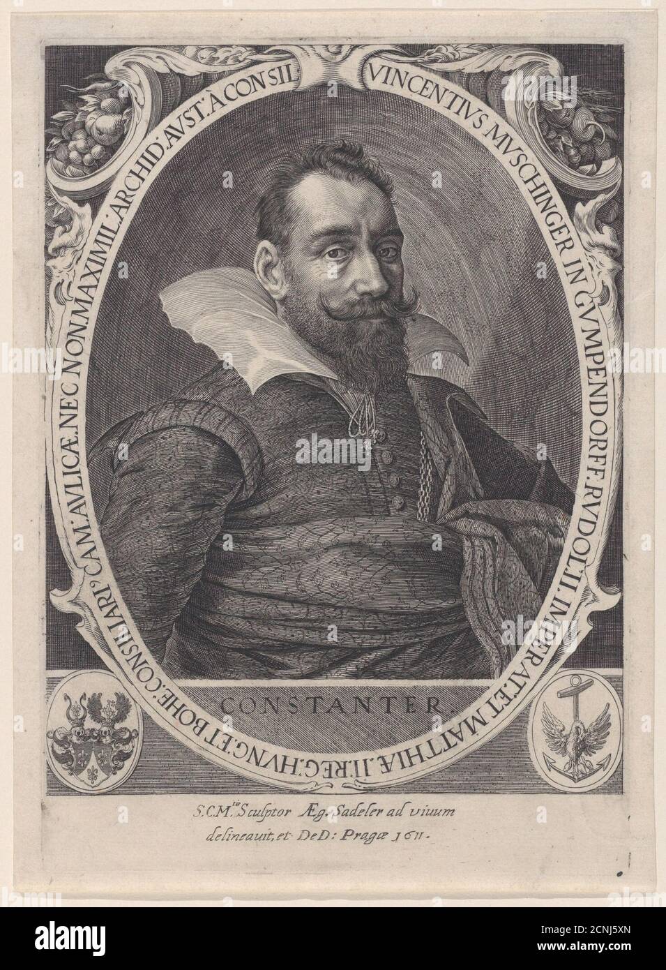 Vincenz Muschinger, Rat Kaiser Rudolph II., 1611. Stockfoto
