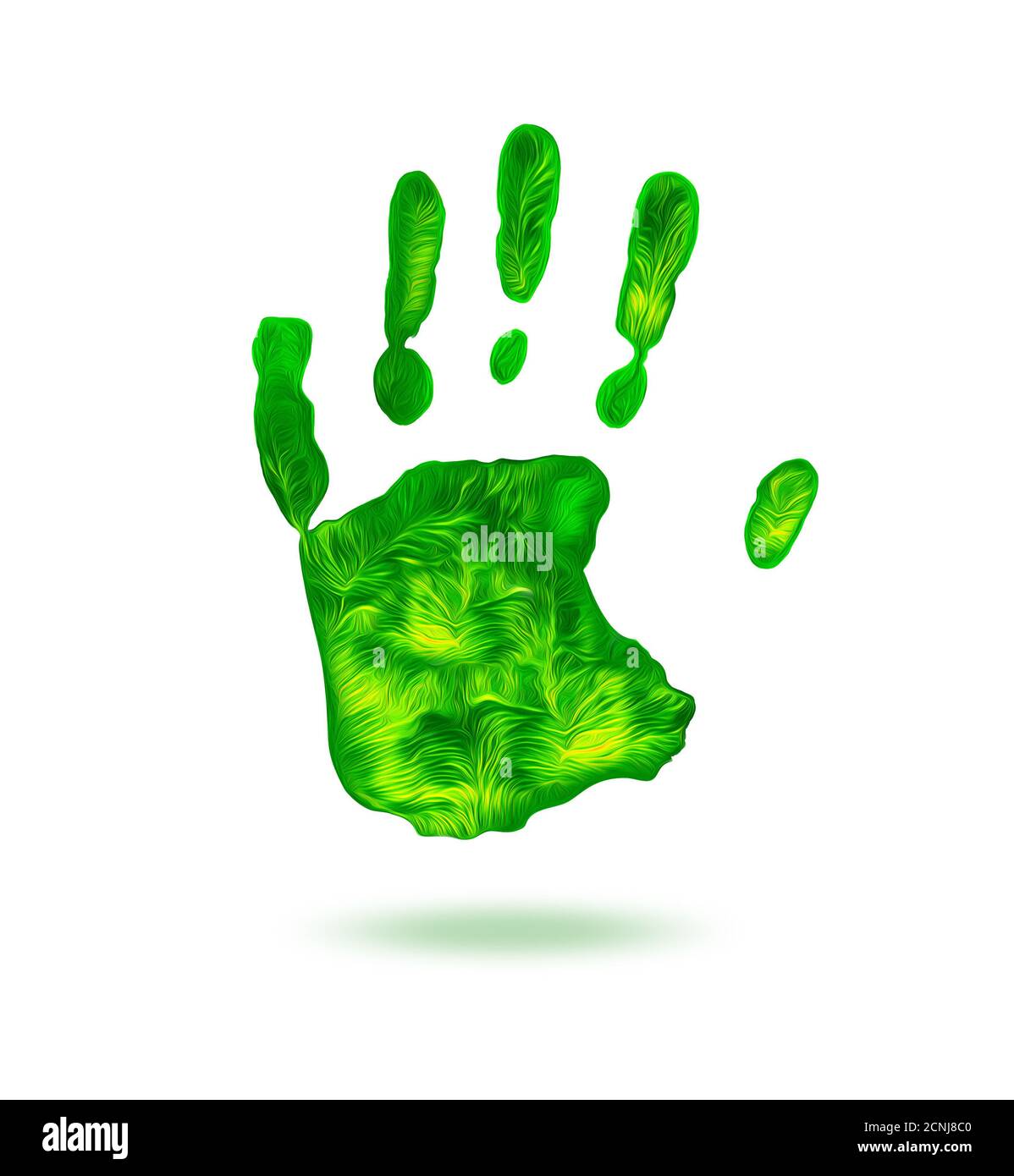 Grüner Handprint Stockfoto