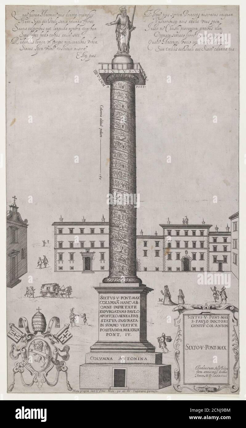 Speculum Romanae Magnificentiae: Die Antoninsäule, 1589. Stockfoto