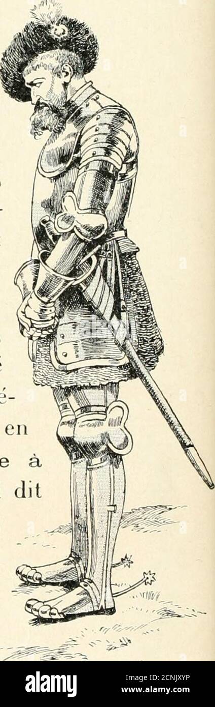 . Les mots historiques du Pays de France . , il répondit : Que^ ceux qui ont peur se mettent à cou- ff^ vert derrière moi. 11 était, du Reste, très bon pour les pauvres et déclarait : Jaimemieux voir les courtisans rire de mon ava-Rice, que le peuple pleurer de mesdépenses. Son successeur ne limitaguère en cela. Louis XII avait dit deUn : CE gros garçon gâtera tout,rrançois i*! Illustra cependant sonrègne par lamour des lettres et desarts. après la victoire de Marignan,quil avait remportée sur les Suisses,il dit à celui quon appelle le che-valier sans peur et sans reproche :Bayard, mon ami, je Stockfoto