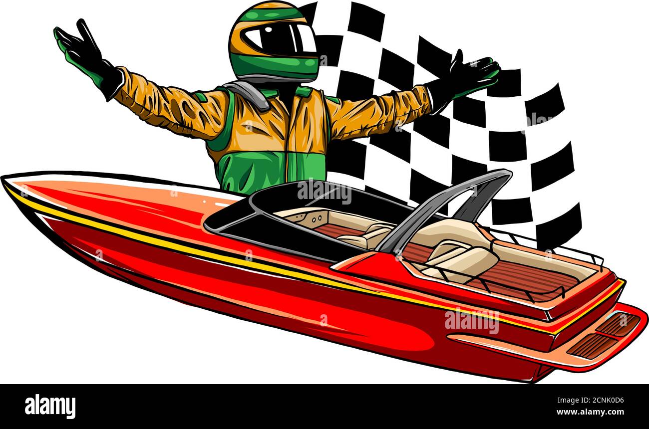 Motorboot Race Vector Illustration Design Art Stock Vektor