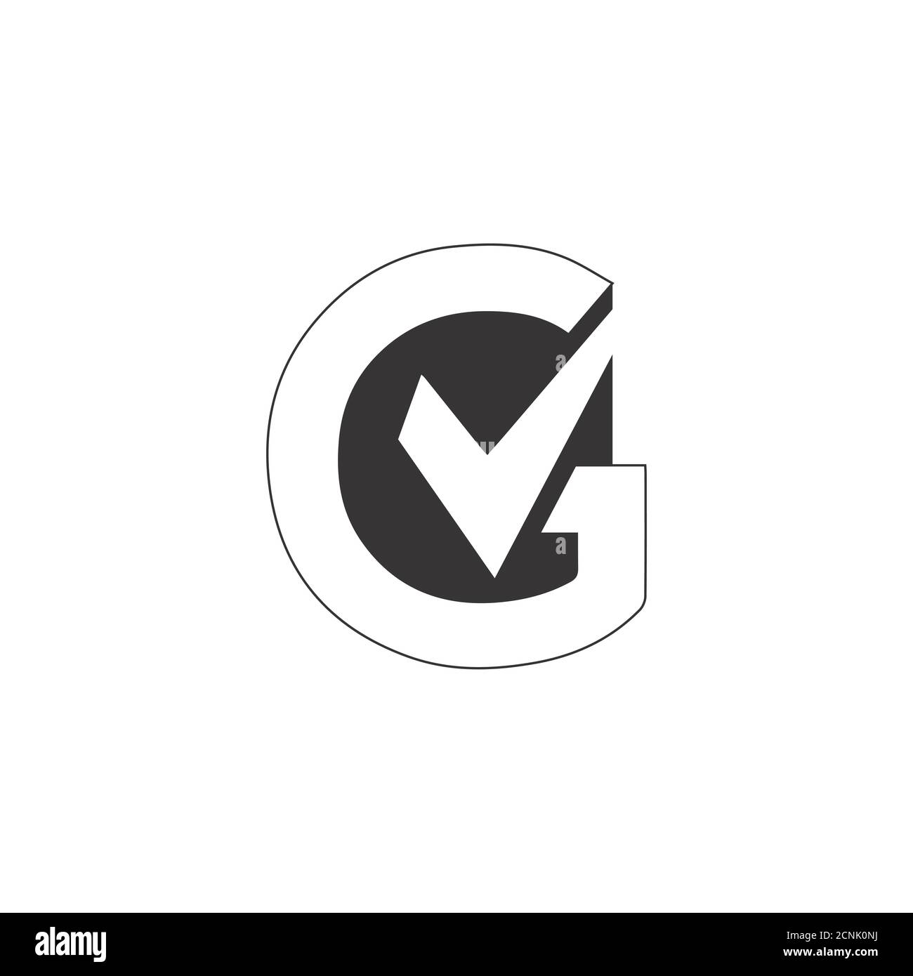 Anfangsbuchstabe vg oder gv Logo Vektor Design Vorlage Stock Vektor